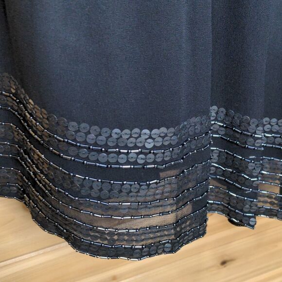 Adrianna Papell Evening Black Silk Beaded Strapless Dress size 12 - Picture 6 of 15